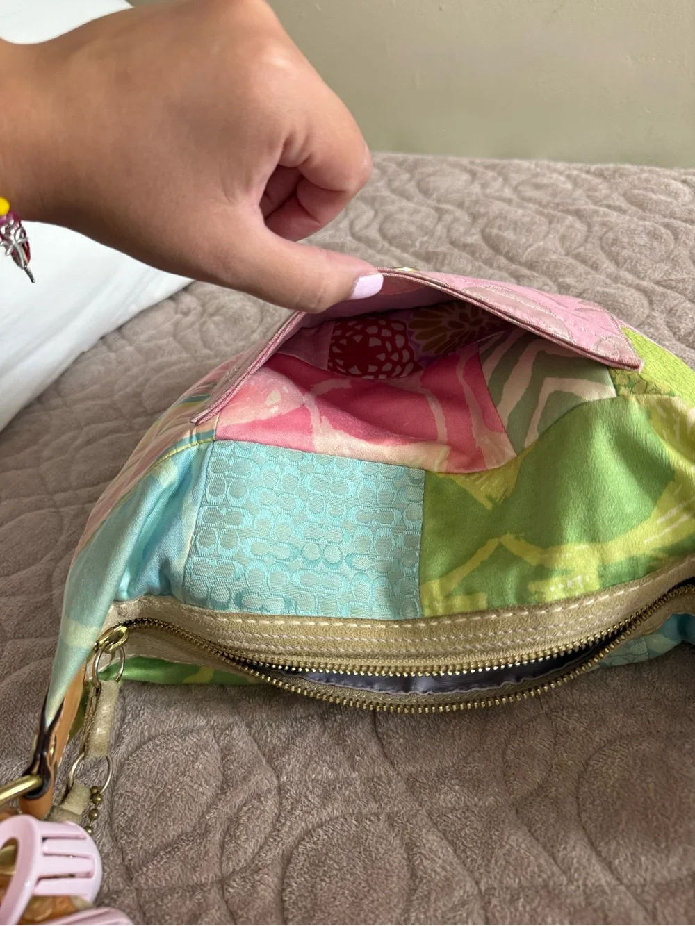 Coach Vintage Y2K colorful patchwork shoulder bag